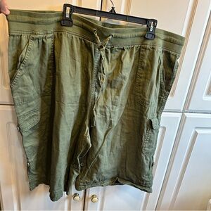 Woman Within Olive Green Women’s Cargo Bermuda Shorts